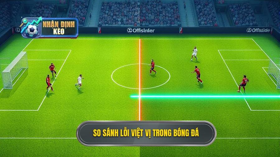 3. So sánh lỗi việt vị trong bó3. So sánh lỗi việt vị trong bóng đáng đá