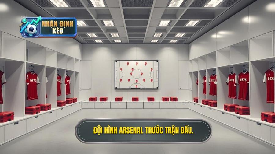 1. Đội hình Arsenal trước trận đấu.
